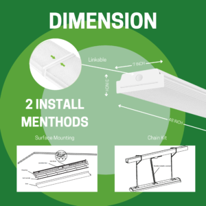 4FT Wraparound Shop Light with emergency battery backup 10W for 90 mins CCT and wattage tunable 120-277V - Image 5