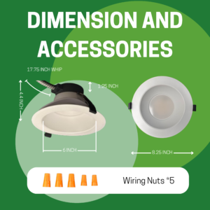 6" Commercial Recessed Downlight Wattage Tunable 8/12/16W CCT Tunable 3000/4000/5000K 0-10V Dimming 100-305V - Image 6