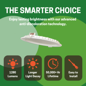 6" Ultra Slim Downlight 16W 1,120LM CCT Tunable 3000/4000/5000K TRIAC Dimming 120-277V J-box - Image 4