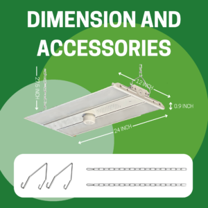 2 Pack 165W Warehouse Linear High Bay 24,750LM / 5000K w/Prewired Emergency Battery Backup & Build-in Motion Sensor - Image 4