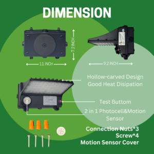 80W LED Full Cut Off Wall Pack with Emergency Battery Backup/Motion Sensor/ photocell 5000K - Image 7