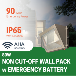 80W LED Wall Pack Wattage and CCT Selectable 3K-4K-5K with Emergency Battery Backup/photocell - Image 2