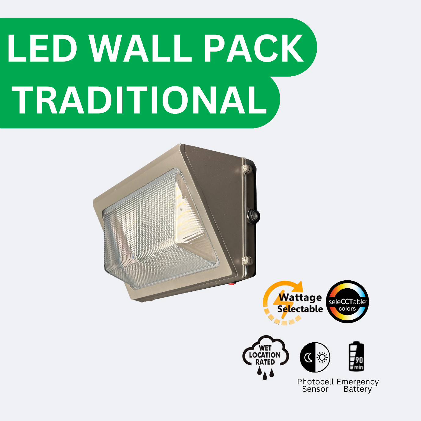 non-cutoff wall pack with emergency battery backup 