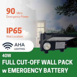 40W LED Full Cut Off Wall Pack 5000K with Emergency Battery Backup/Motion Sensor/ photocell - Image 2