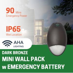 12W LED Mini Wall Pack 5000K with Emergency Battery Backup/ Photocell(DB) - Image 2