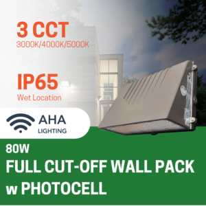 Full Cutoff Wall Pack 80W With Photocell Sensor CCT Tunable 3000K/4000K/5000K Outdoor Fixture - Image 3